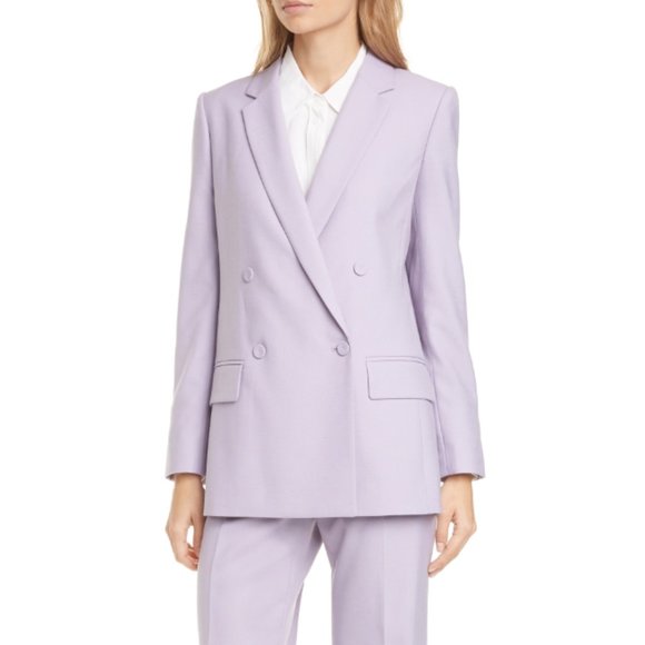 CLUB MONACO Women's Double-Breasted Wool Blazer Size 4 - Purple/Violet NWT $329 - Picture 4 of 4